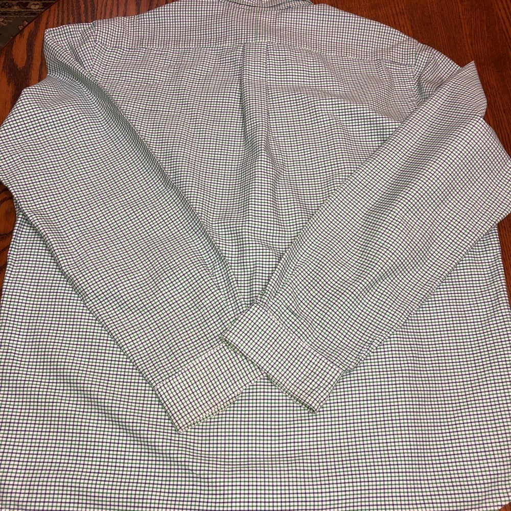 RALPH LAUREN BLUE LABEL BLUE GREEN & WHITE CHECKERED LONG SLEEVE XLARGE SHIRT - Picture 3 of 3